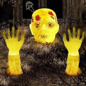 Halloween Decorations Outdoor Lighted Zombie Groundbreaker: Creepy Zombie Face a
